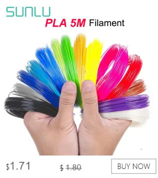 SUNLU PLA нити 10 м/цвет для 3D ручки заправка 1,75 мм 3D материал для рисования 10 м/упаковка