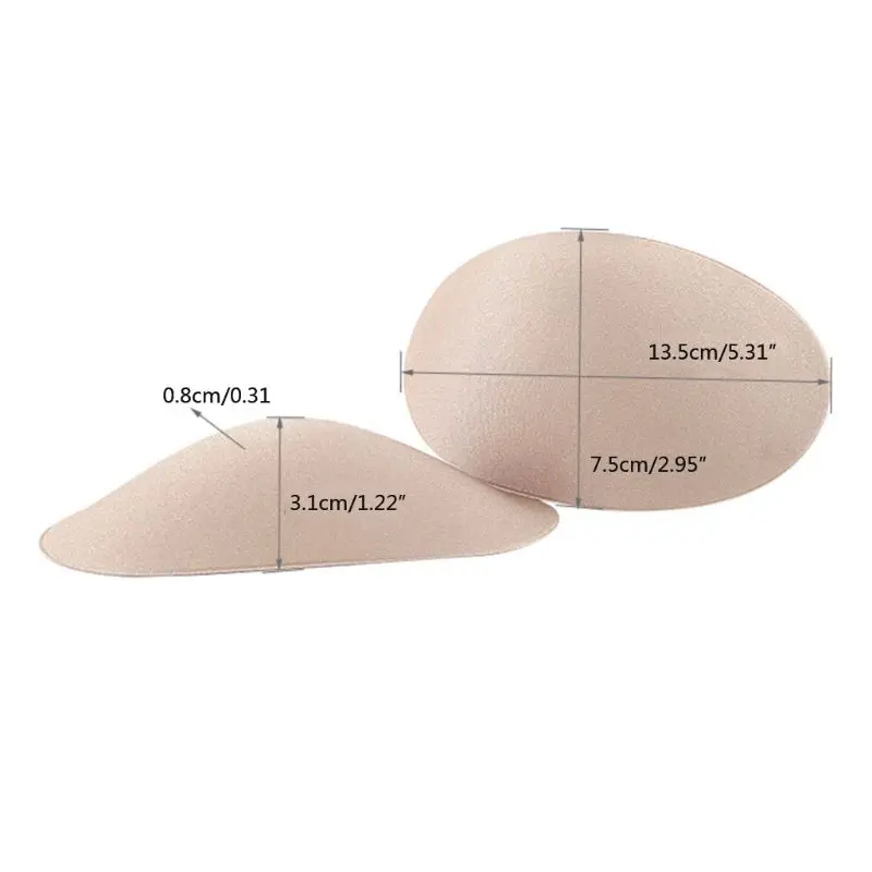 

1 Pair Womens Seamless Shoulder Pads Breathable Anti-Slip Silicone Oval Sponge Push-up Self-Adhesive Reusable Enhancer Cushion