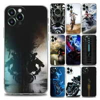 motorbike motorcycle moto clear phone case for iphone 11 12 13 pro max 7 8 se xr xs max 5 5s 6 6s plus soft silicon