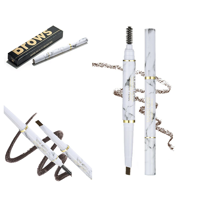 3 цвета водонепроницаемый карандаш для бровей с кистью Стойкий черный коричневый