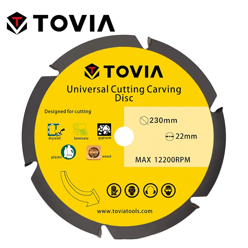 TOVIA 230mm Универсальный Пильный Диск по Дереву для УШМ 9inch 22.2mm Газобетону