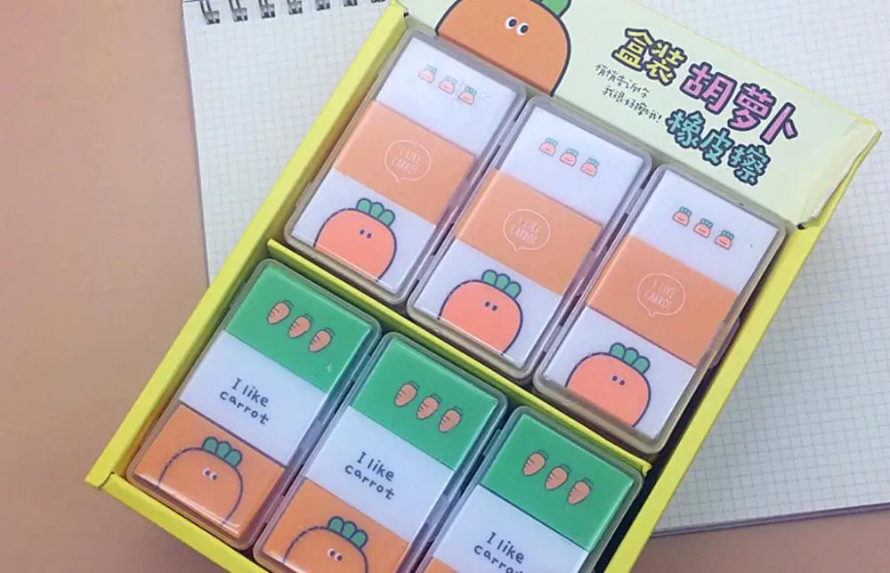 Cartooon carrot 4B карандаш ластик школьные принадлежности резиновый художественный