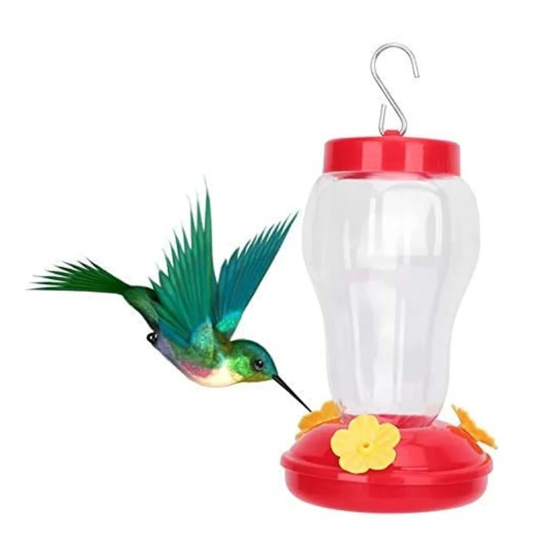 

Hummingbird Feeder for Outdoors with Feeding Port Hanging Bright Red Transparent Tube Easy to Clean MJJ88