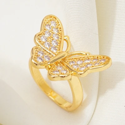

Hyperbole Luxury Wedding Unique Gold Color Rings for Women White Cubic Zircon Fashion Dubai Jewelry Dropshipping