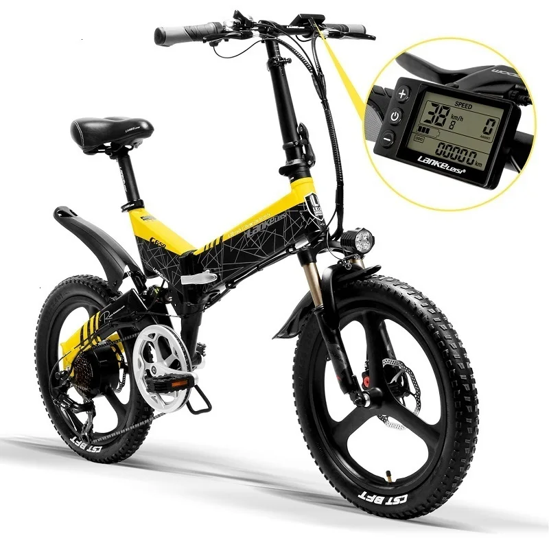 

LANKELEISI G650 G650 20" Electric Folding Bike Rear Suspension 20 inch Foldable Electric Bicycl