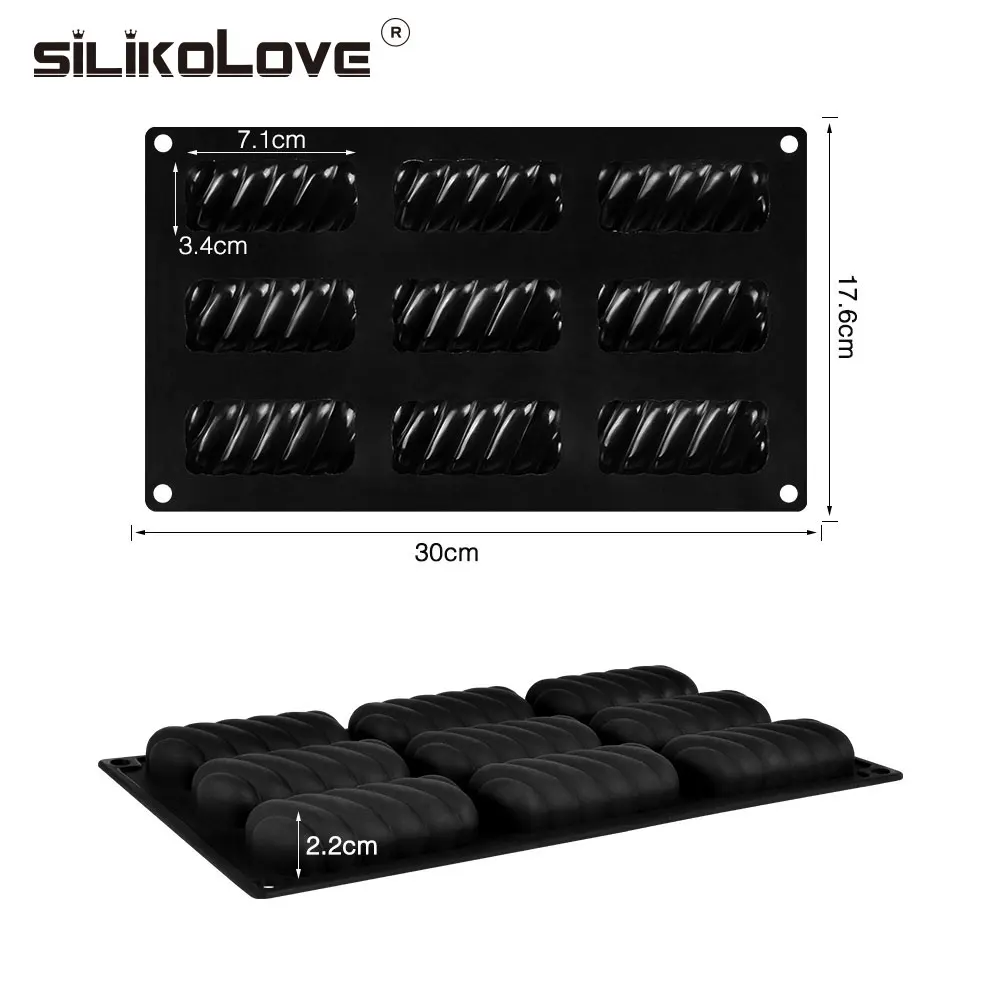 SILIKOLOVE спиральная форма силиконовая форма для торта 9 Полость для выпечки инструменты для украшения желе мусс формы для десерта