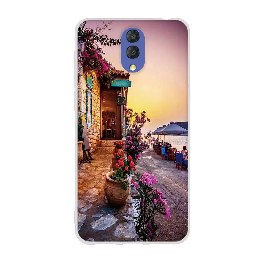 Чехол для Alcatel 3 3L 2019 Ультратонкий Мягкий силиконовый чехол с цветочным рисунком |