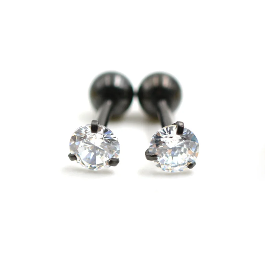 

Stud Earrings Human Body Piercing With Ball Ear Bone Nails Round Zircon Belly Button Nail Boutique Direct Sales 3mm Round Zircon