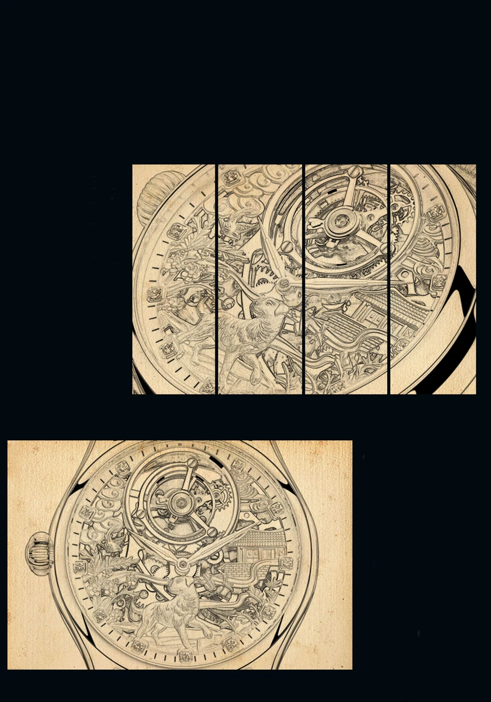 Guanqin мужские часы Tourbillon часы со скелетом сапфировые Водонепроницаемые кожаные роскошные оригинальные брендовые часы с собакой