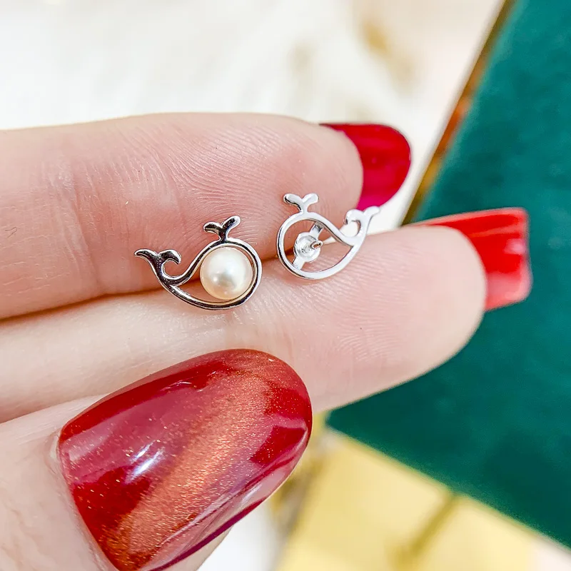 Кит дизайн 2021 новые модные свадебные жемчужные серьги-гвоздики с настройками для