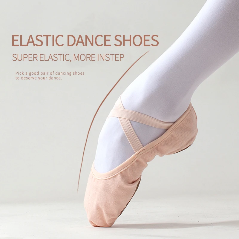 Эластичные парусиновые Балетки детские женские туфли для танцев Йога мягкая
