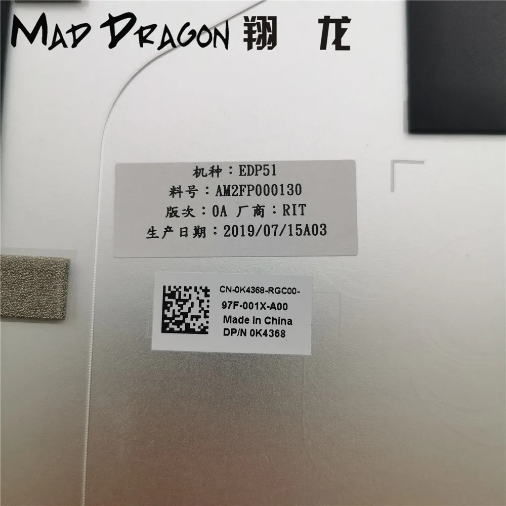 Barato Tapa Trasera LCD Original Para Ordenador Portátil, Carcasa Tapa Superior De LCD Color Plateado Y Blanco Para Dell XPS15 7590 Precision 5540 0K4368 K4368
