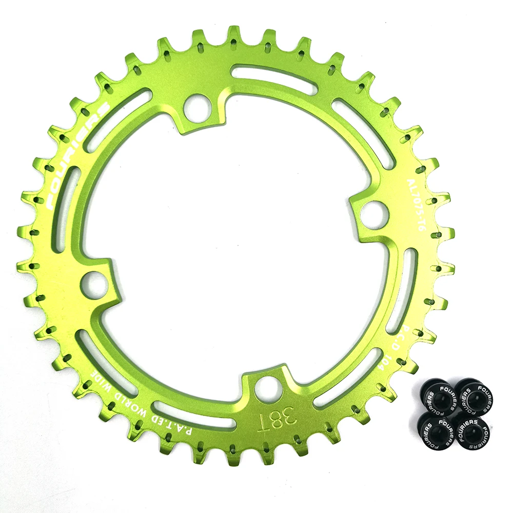 Fouriers MTB горный велосипед Crank звездочка цепной передачи Алюминий сплав 7075-T651 полный ЧПУ сделано BCD104 велосипеда передняя Звездочка шатун 36/38/40T