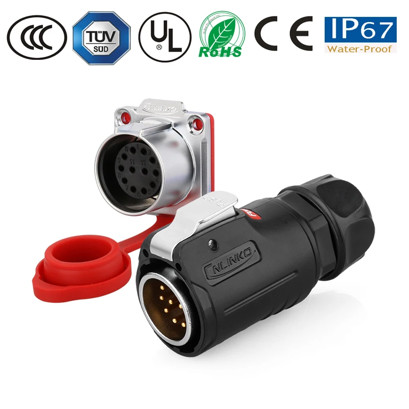 Водонепроницаемый полуметаллический соединитель M24 12 контактный разъем для