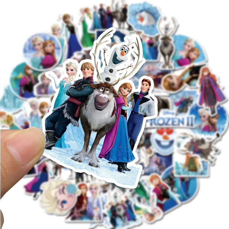 Nuevos 50 Uds Disney sticker Frozen 2 princess Sophia pegatinas de grafiti en scooters maletas pegatinas de dibujos animados-1