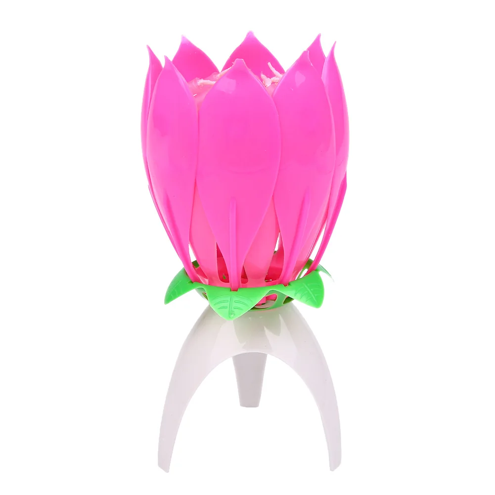 Вращающаяся музыкальная свеча в виде цветка день рождения торт Топпер украшение