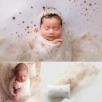 dvotinst newborn baby photography props blingbling stars wrap starry galaxy ultra thin mesh wraps pillow 2pcs photo shoot props