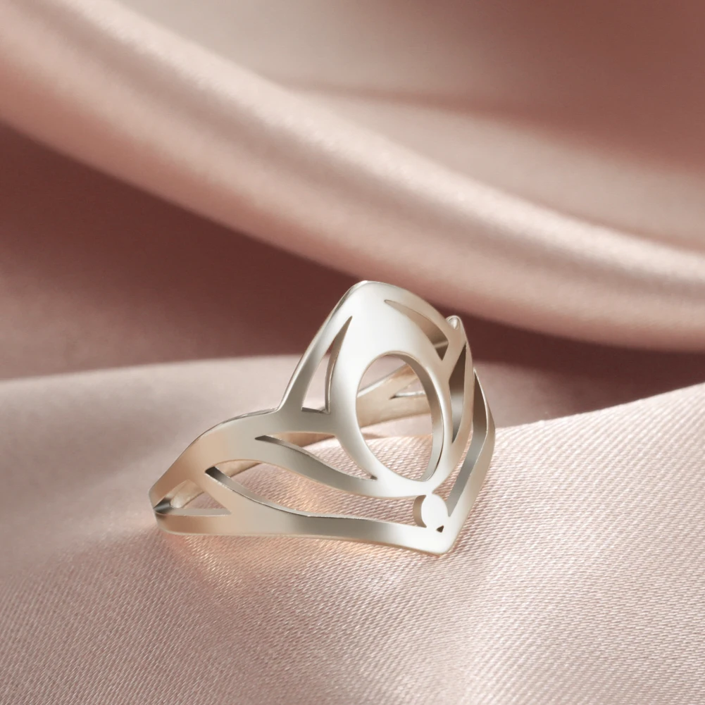 Женское кольцо в форме католической шляпы Skyrim из нержавеющей стали золотого