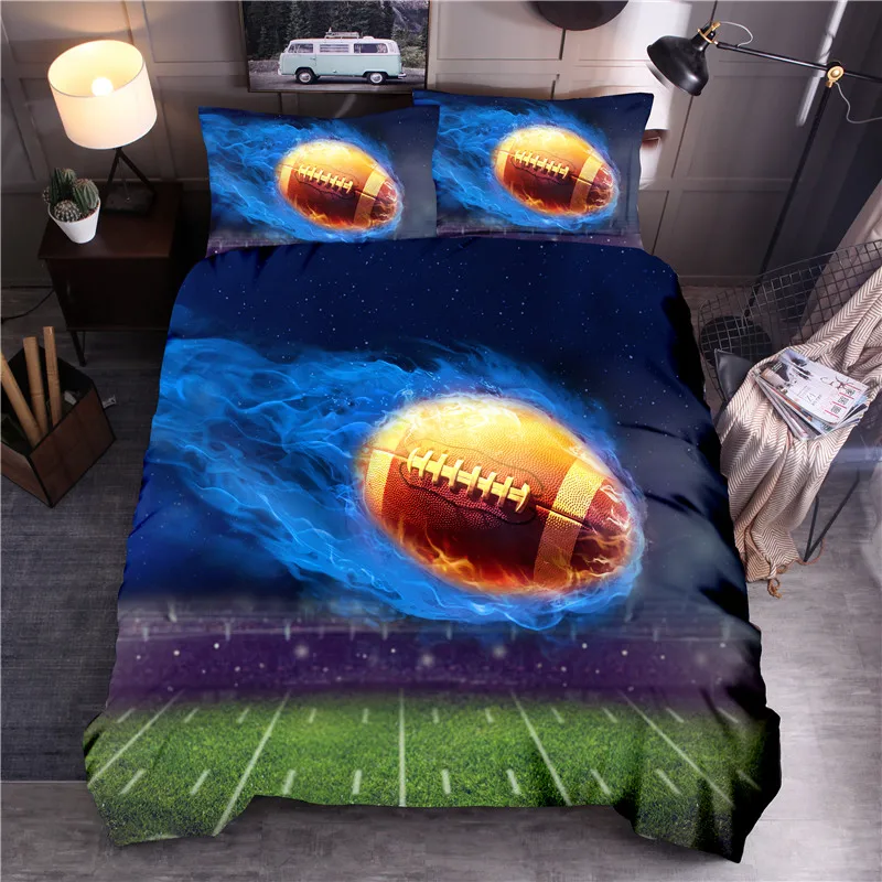Набор постельного белья с принтом огненного регби баскетбольный бейсбольный