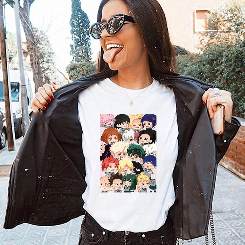 

Gothic Style Women's Clothing Summer 2021 Cool T-Shirts Hippop Anime Characters Bakugo Katsuki Printed Tees Kawaii Girls Outfits