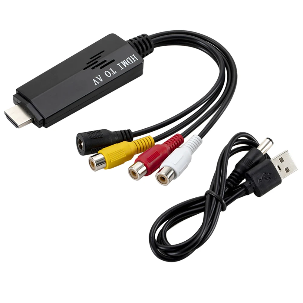 

1pcs HDMI To 3RCA Composite AV/CVBS Video Audio Converter HDMI2AV Adapter Support NTSC/PAL For VCR PS4 Camera DVD 2020 New