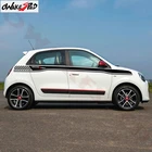 Автомобильная виниловая наклейка на дверь автомобиля, декоративные наклейки, спортивный Стайлинг, наклейки на талию для Renault Twingo Fit 4 двери, 1 комплект