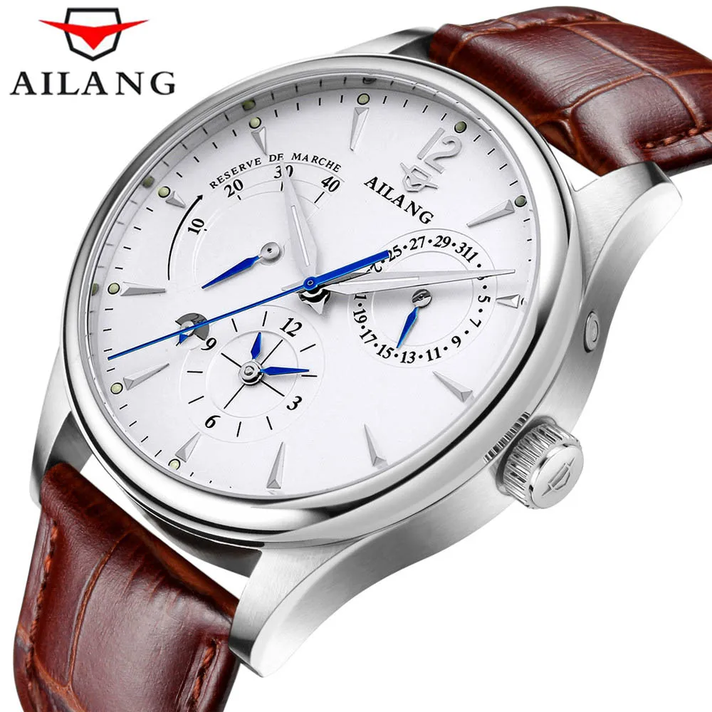 AILANG Men's Watch Automatic Stainless Steel Dial Sports Leisure Calendar Luminous Men's Mechanical Watch Top Brand Authentic