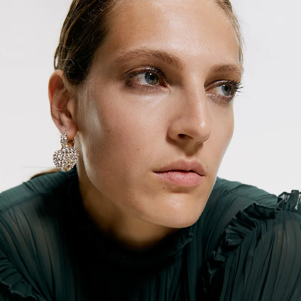 Flatfoosie Новинка Za богемные солнечные серьги с цветком Висячие серьги для женщин ювелирные изделия модный металлический кристалл массивные серьги аксессуары Bijoux