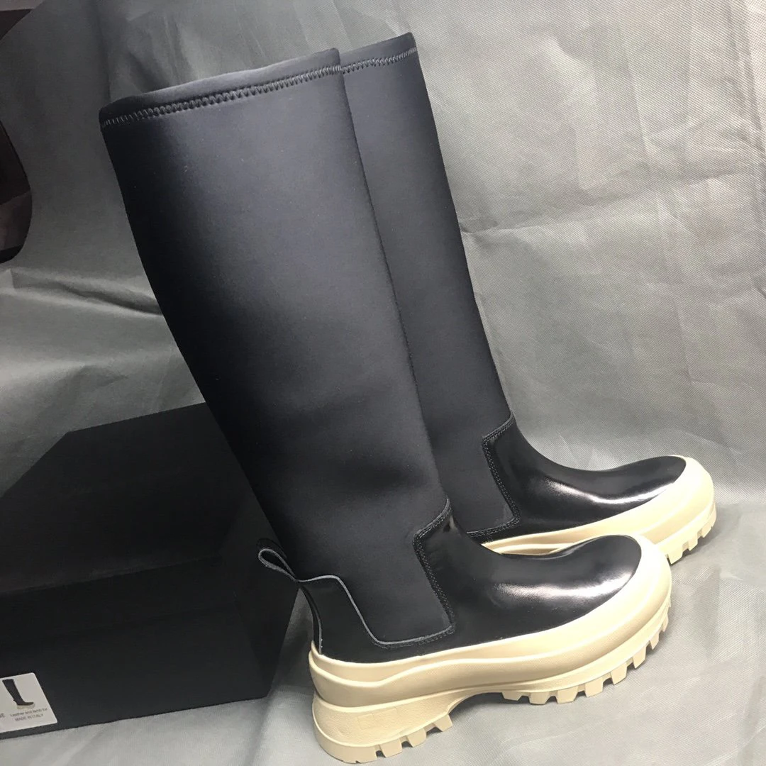 

Luxry Designer Brand Shoes Autumn Winter New Platform Boots Fashion Increase Slip-on Knee-high Leather Boots Zapatos De Mujer