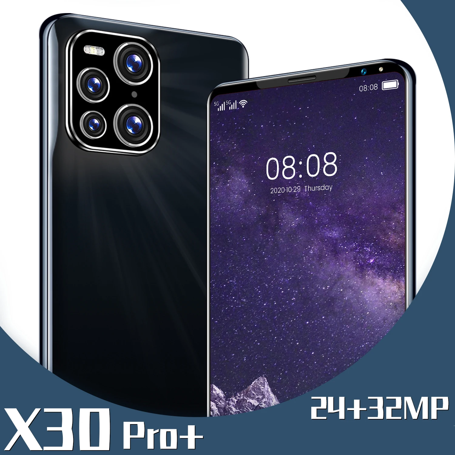 

New Galxy X3 Pro 24+32MP 5G LTE Smartphone 10 Core 5.5 Inch Screen Android 10.1 Cellphone MTK6889 5600MAH Mobilephone Unlock