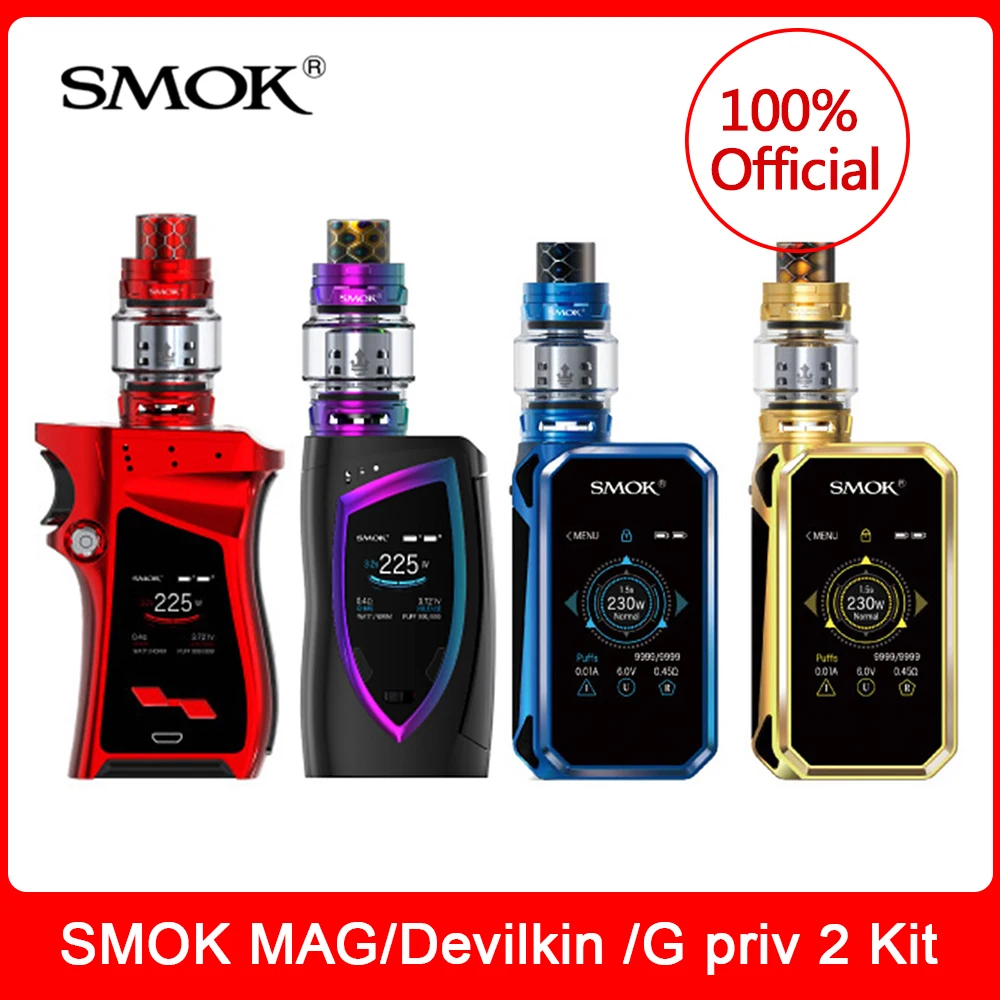 Оригинальный SMOK MAG Kit Devilkin 225W G priv 2 230W TFV12 Prince Tank 8ML E cigarette|Системы нагревания табака