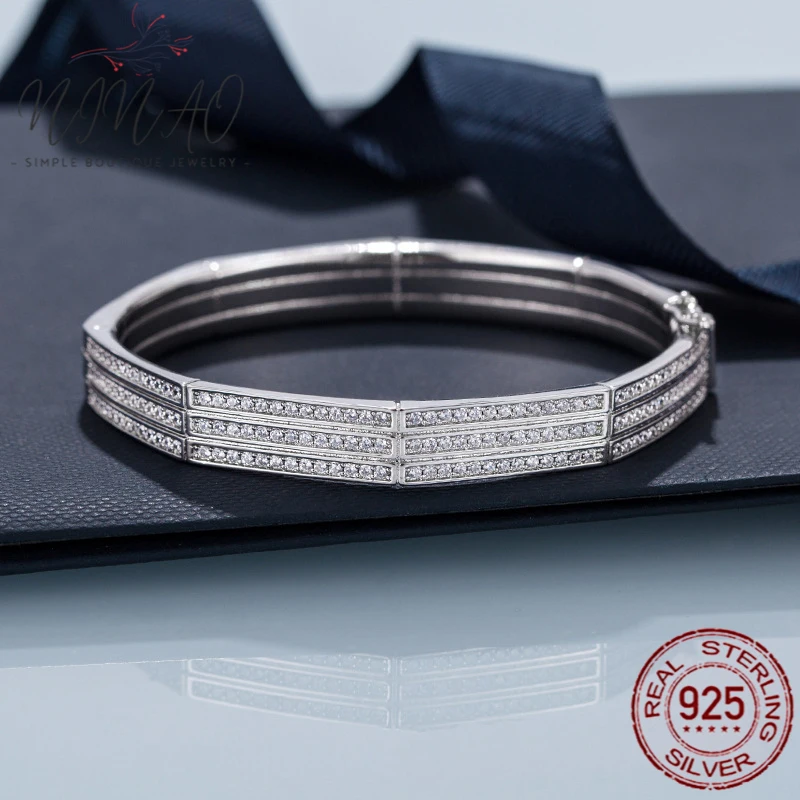 

women Bracelet Bangle 925 sterling silver jewelry handmade original 1:1 high quality gift halloween wholesale bulk