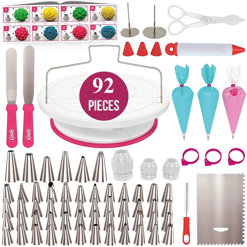 

Meibum 92 Pcs Cake Decorating Tools Cream Bag Pastry Nozzles Converter Icing Piping Tips Confectionery Cupcake Dessert Baking