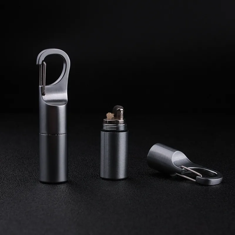 

Camp Hiking Portable Survival Tool Mini Grinding Wheel Metal Lighter Keychain Waterproof Kerosene Lighters Smoking Accessories