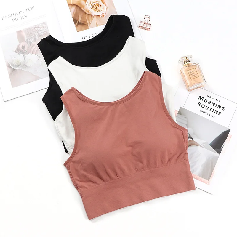 

Sport Women Underwear Vest 2021 New Female Wireless Tube Tops Woman Breathable Crop Top Anti-sweat Shockproof Seamless Bra Tanks