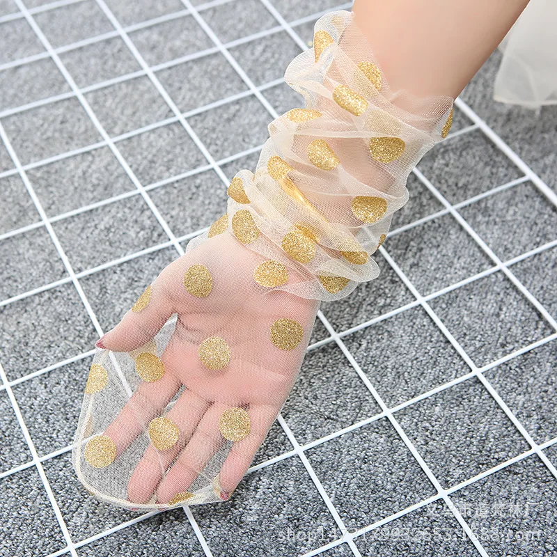 

1 Pair of Shiny Dot Fashion Silk Socks Japanese and South Korean Trend Personality net Yarn Transparent Pile Socks