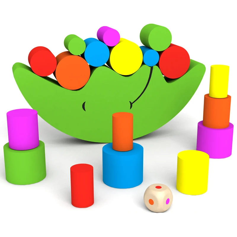 Educational Wood Moon Balance Game Blocks Gift Baby Toys colorful children diy toy building blocks WJ471