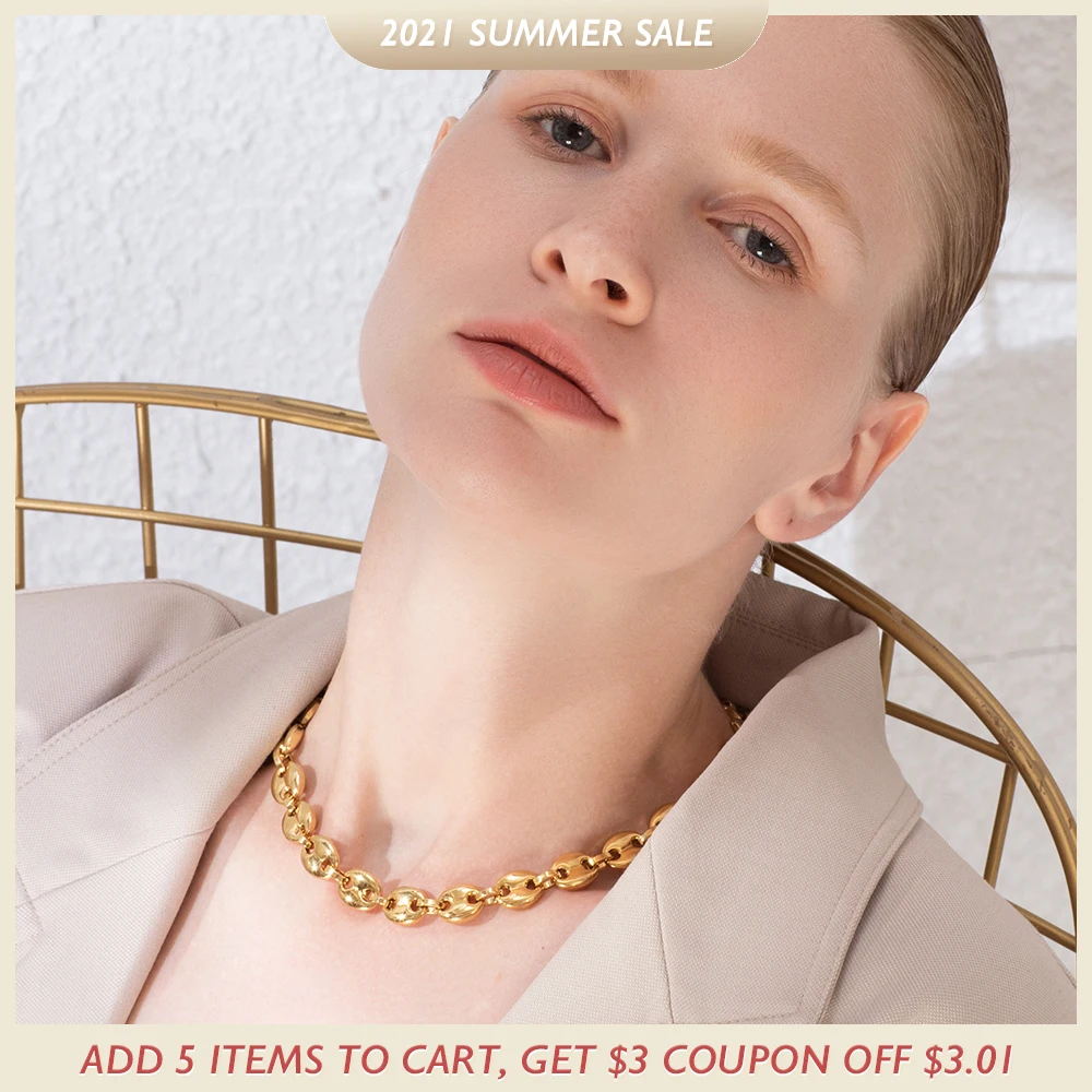 Цепочка чокер ENFASHION P3022 для мужчин и женщин ожерелье из нержавеющей стали в стиле