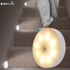 Светодиодный ночсветильник с переключателем, 8 бусин, зарядка через USB, с инфракрасным датчиком движения, настенная лампа для шкафа, чулана, дома, спальни