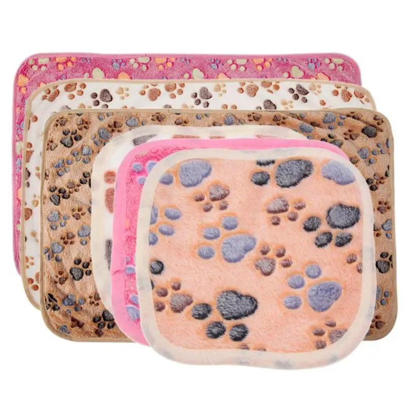 Одеяло для домашних животных зимний теплый мягкий лежак собак и кошек с принтом