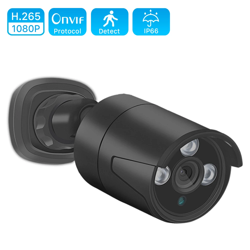 1080P H.265 IP камера безопасности POE 2MP уличная водонепроницаемая IP66 CCTV камера P2P видеонаблюдение Домашняя безопасность ONVIF 48 в PoE
