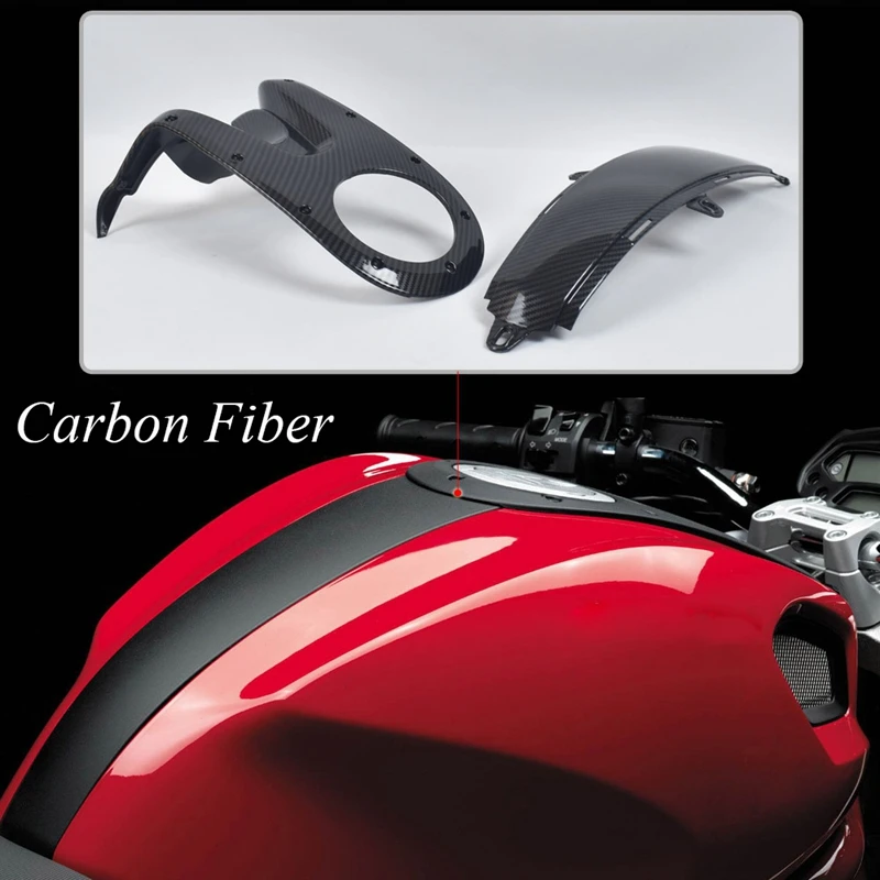 

Motorcycle Fuel Tank Housing Fairing for Ducati 696 795 796 1100 Fuel Tank Upper&Lower Panels Trim Carbon Fiber