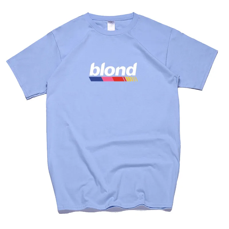 T146B-Skyblue Мужская футболка Frank Ocean Blonde хип-хоп Rap, футболка унисекс, хлопок, футболка Homme Singer Harajuku, рубашка - Цвет: T146B-Skyblue