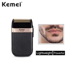 Электробритва Kemei для мужчин, перезаряжаемая Беспроводная Бритва с двойным лезвием, водонепроницаемая, с возвратно-поступательным движением, с USB, триммер для парикмахера