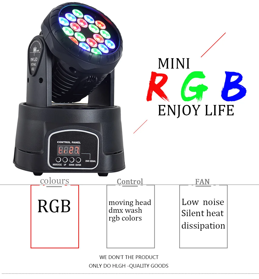 Горячая Быстрая светодиодный светильник с подвижной головкой RGB 18x3 Вт идеально подходит для мобильных DJ, вечерние, для ночного клуба высокое качество 2 шт./лот