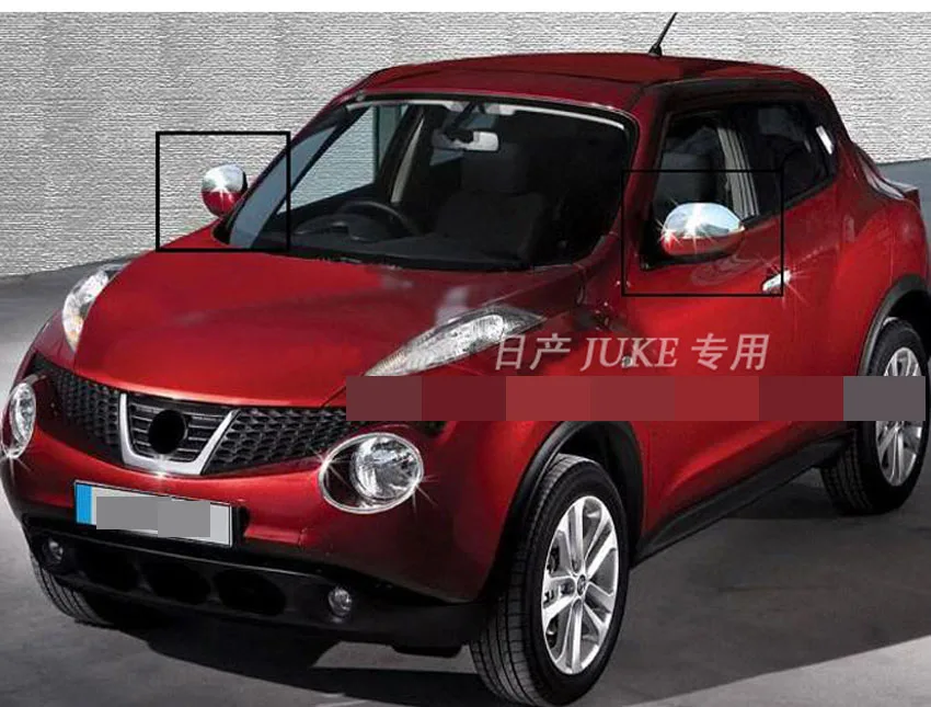 Для Nissan Juke 2011 2012 2013 боковое зеркало на дверь, накладка на зеркало заднего вида, накладка на панель заднего вида, хромированные аксессуары для стайлинга автомобилей