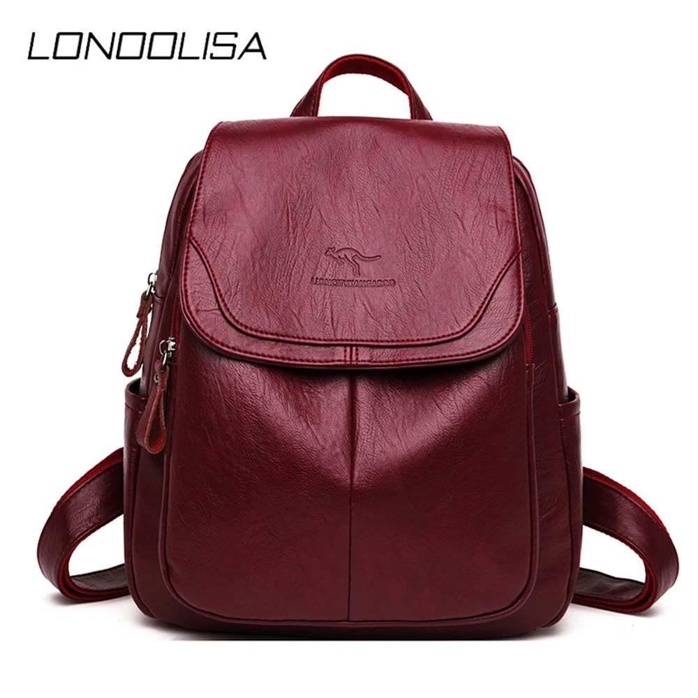 Женский кожаный рюкзак Bagpack дизайнерские сумки на плечо для женщин 2020 школьные