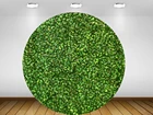 Зеленые листья Круглая Панель задний фон круглая декорация на свадьбу День рождения детский душ эластичная ткань из полиэстера