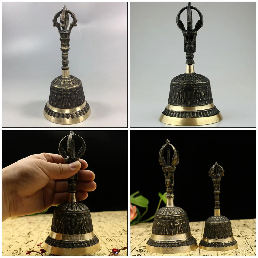 

Handle Hand Bell Metal Decorative Bell Tabletop Copper Handbell for Home