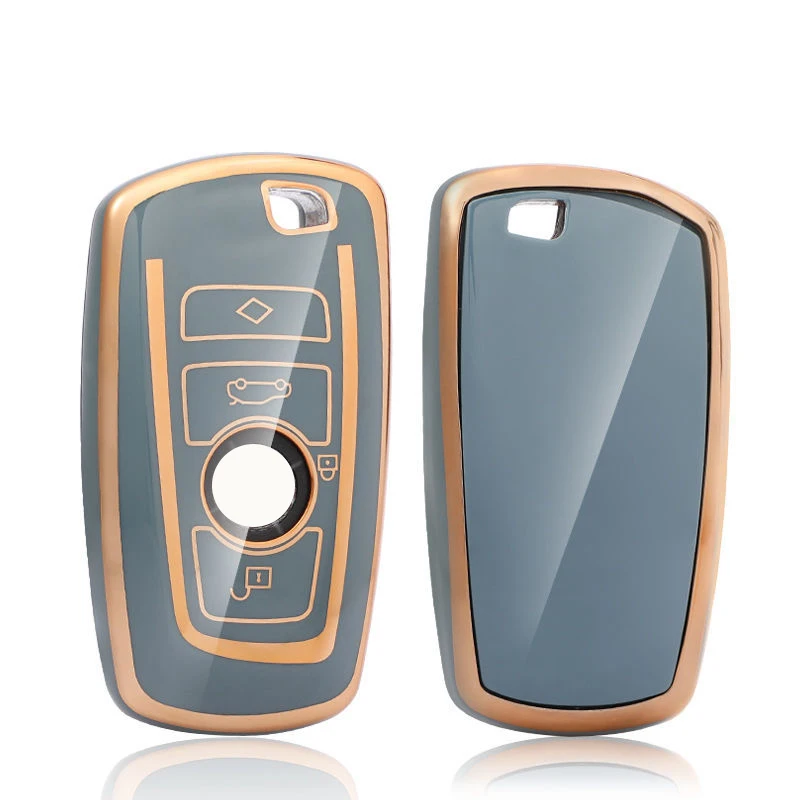 

New TPU Gold Edge Key Cover Case Protector Shell For BMW M 7 3 5 2 1 6GT X1 X3 X5 X6 F46 G20 G30 G32 G11 G12 F48 G01 Keychian
